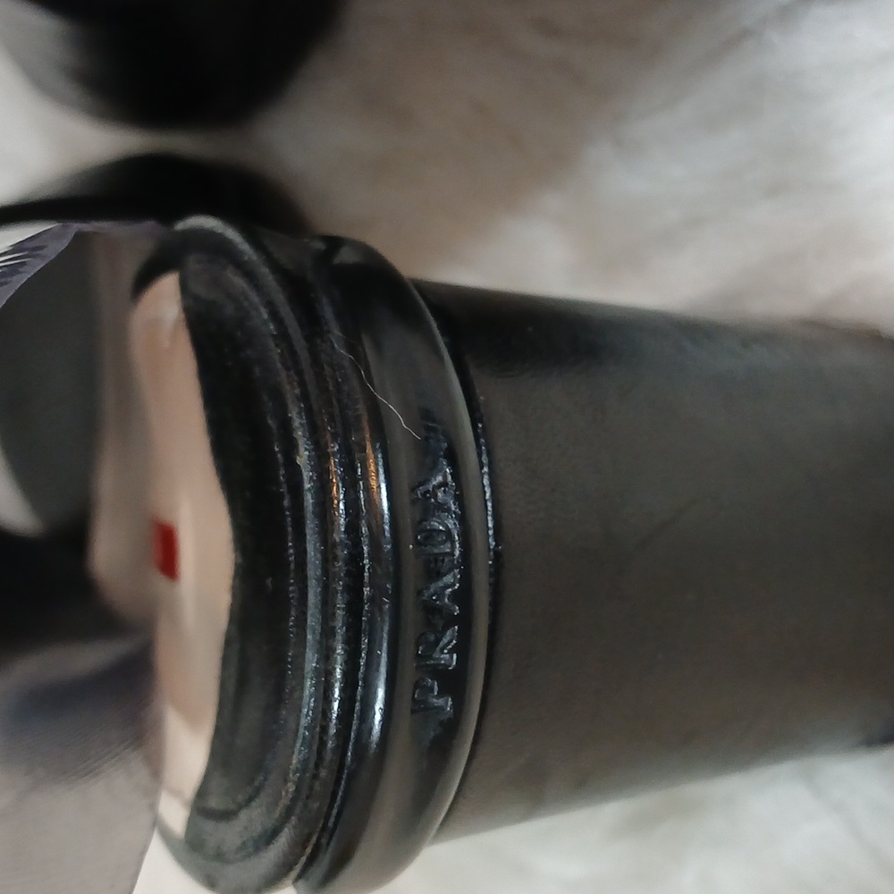 Prada Linea Rossa Nappa Black Peep Toe Heels Sz 38 - Picture 6 of 16